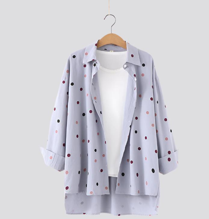 Women Polka Dot Print Blouse Shirts