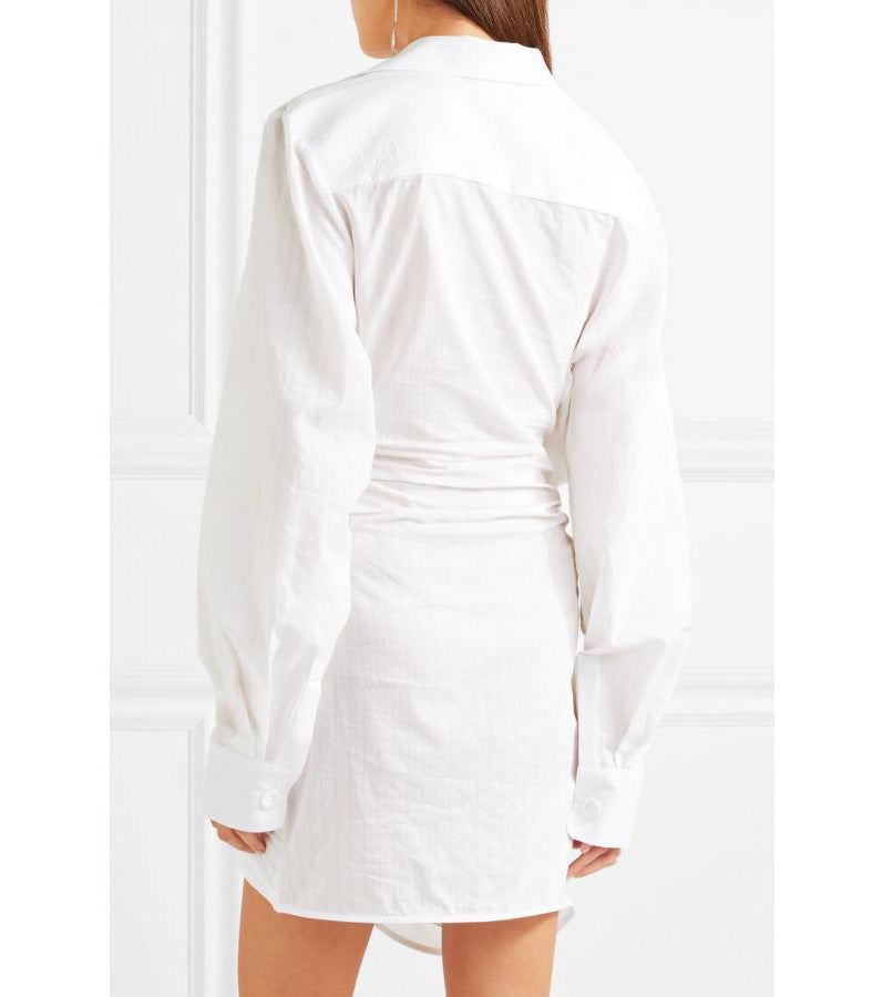 Bahia White Knotted Mini Cotton Dress