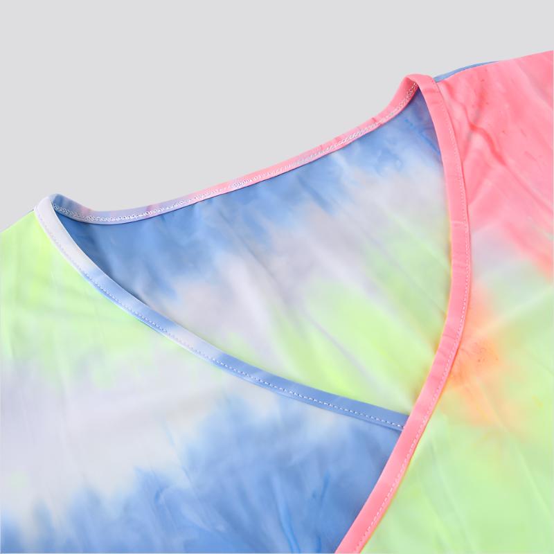 Tie-dye T-shirt Sexy comfort top with crop and V-neck for women