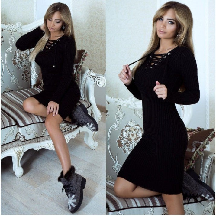 Warm bag hip midi dress