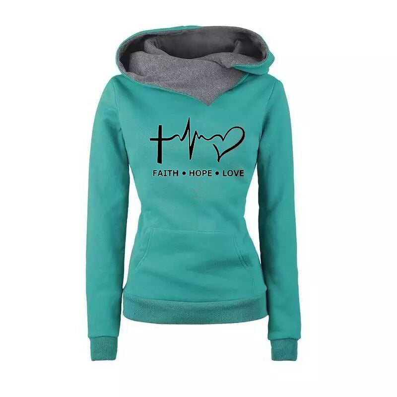 Lapel Graphic Print Hooded Personalized Sweater Bottoming Shirt