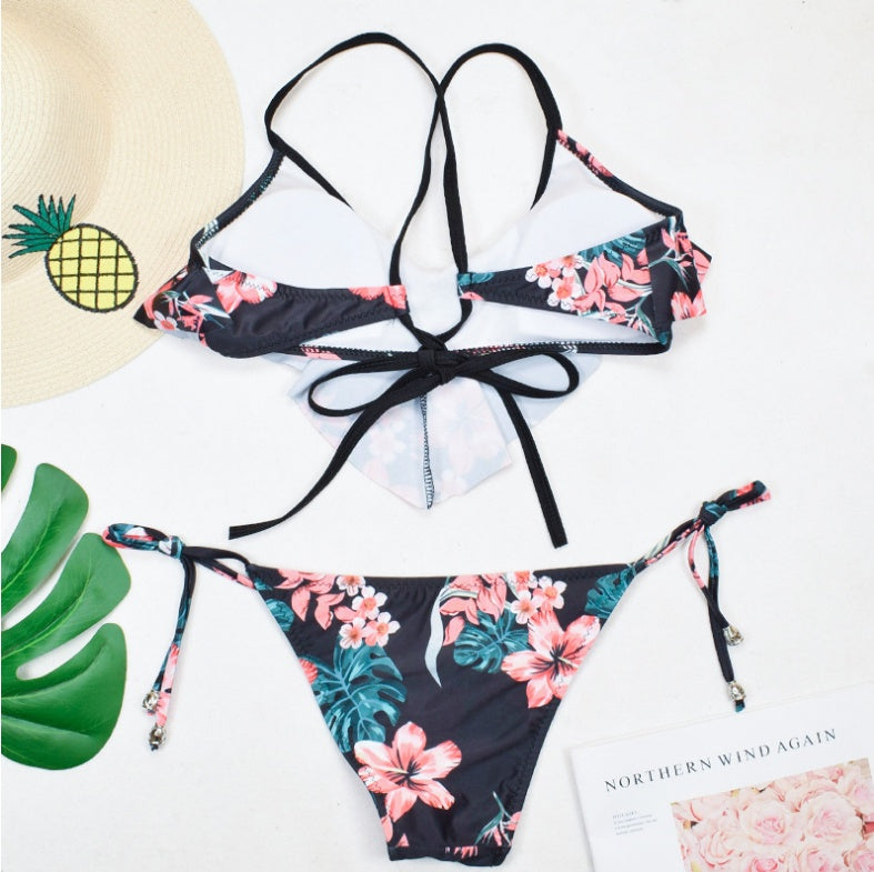 Split swimsuit sexy bikini print swimsuit