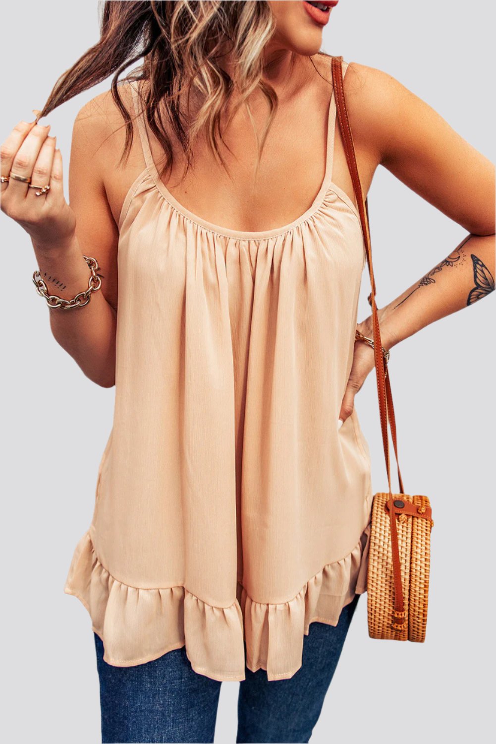 New Women's Ruffled Suspenders Sleeveless Vest Women