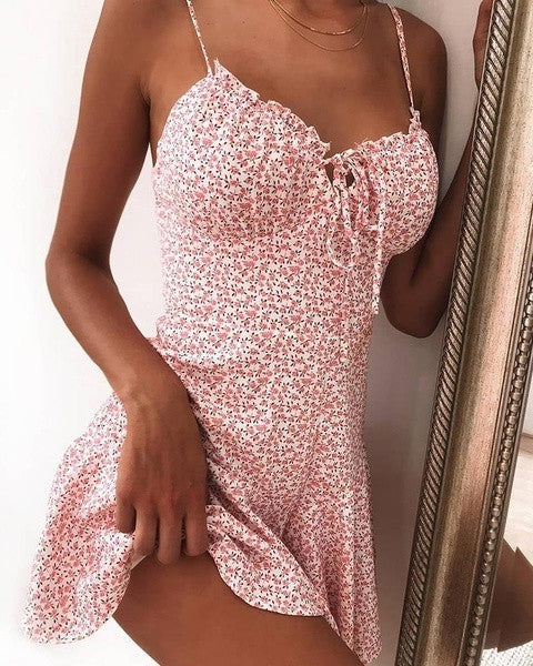 Polka dot strap mini dress