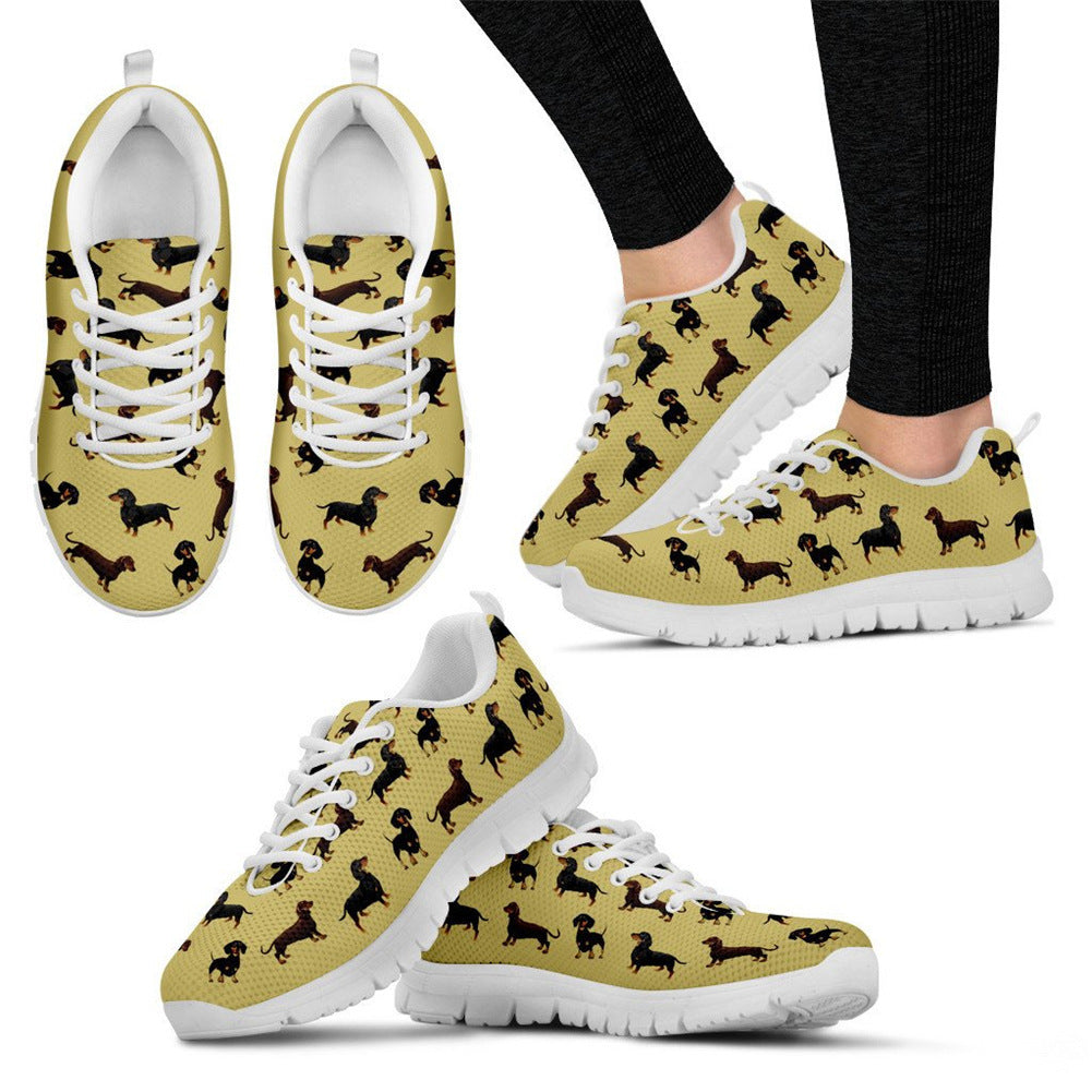 New Sausage Dog Sneakers Printed Animal Mesh Casual Shoes Walking Shoe Customized