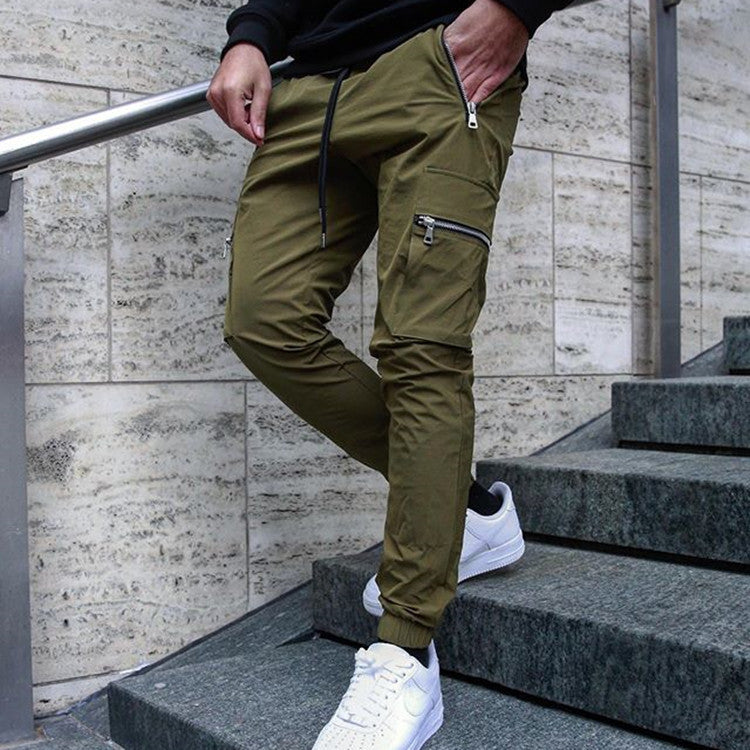 Sports Casual Slim-fit Cargo Pants With Large Pockets