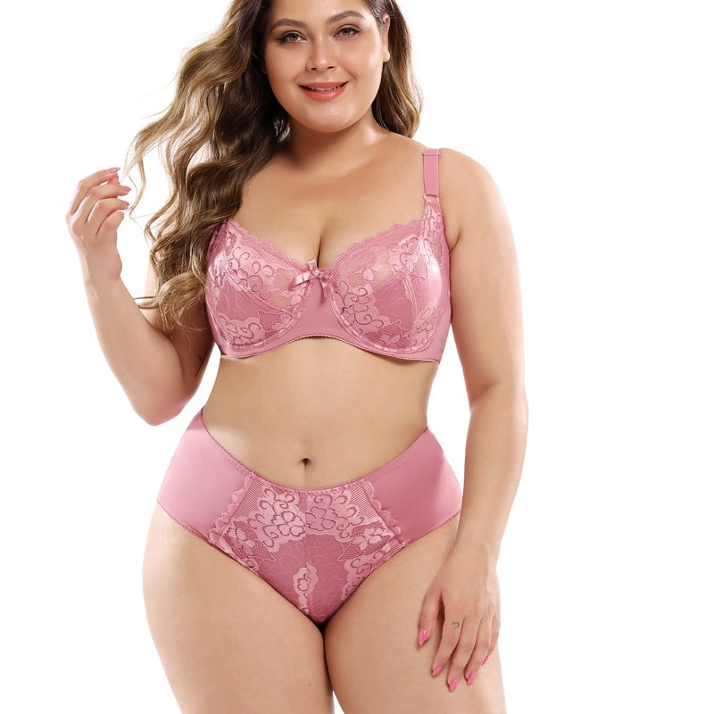 Lace plus size bra set