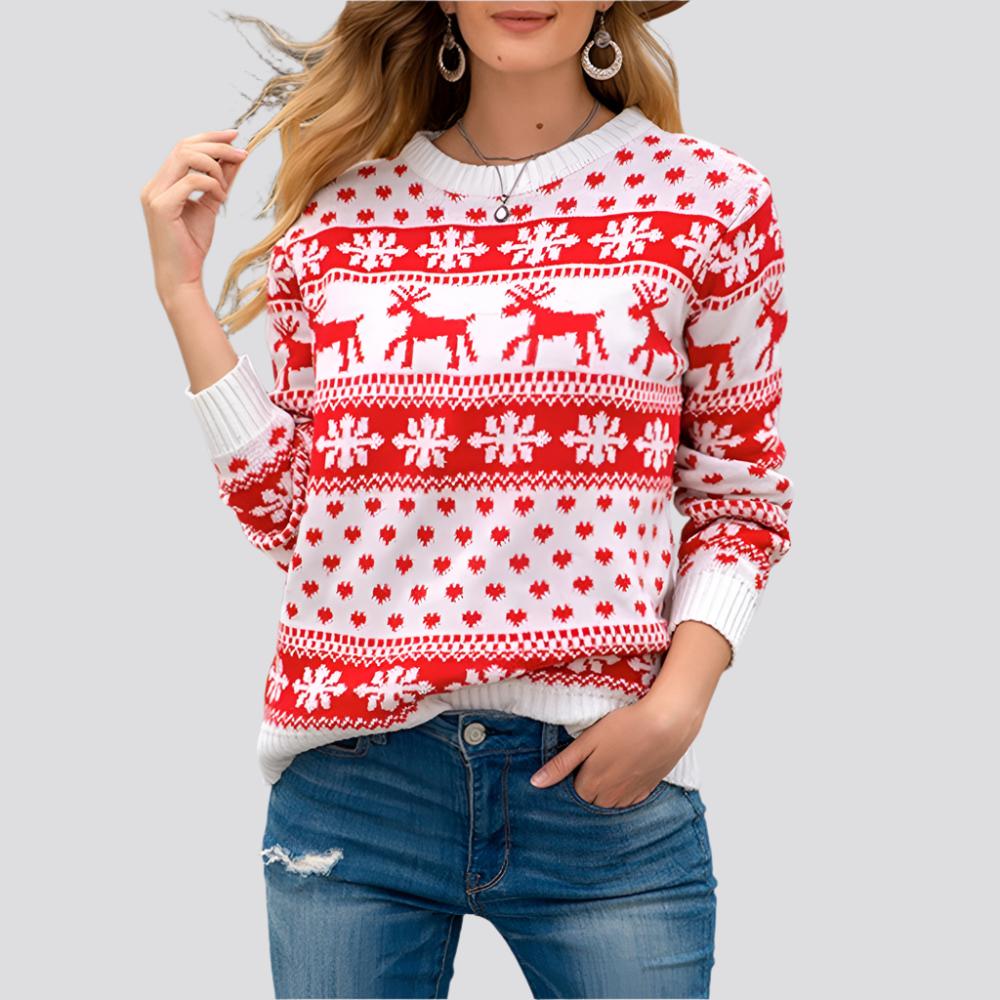 Christmas sweater snowflake pullover women