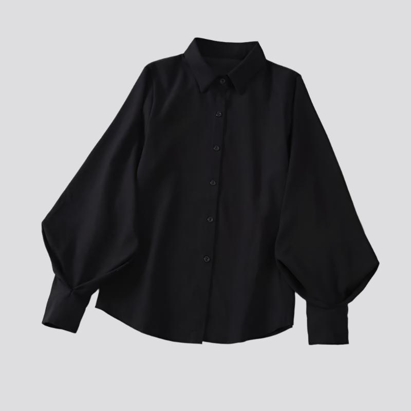 Lantern Sleeve Shirt Design Sense Niche Loose Long Sleeve Lapel Top