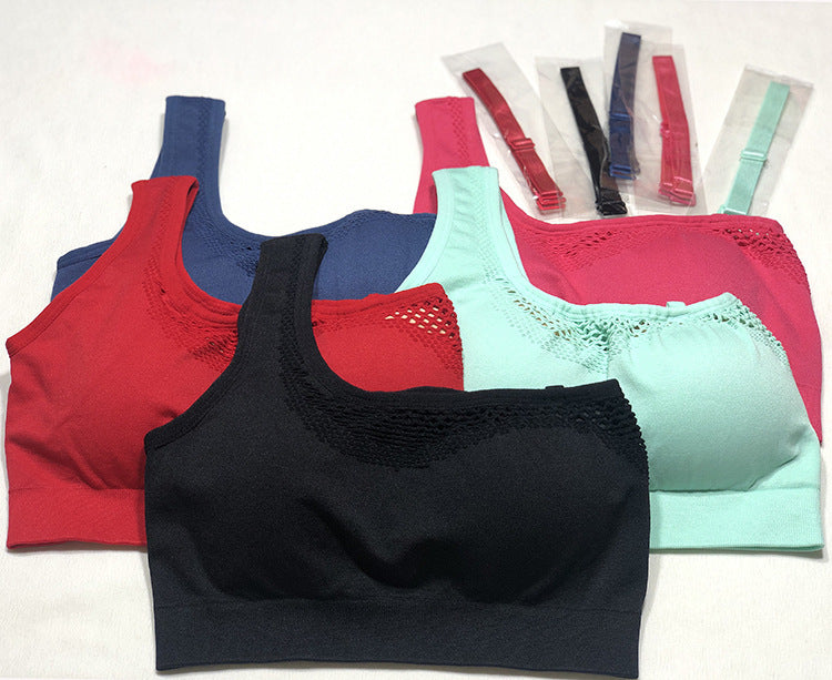 Seamless sports bra vest gathered