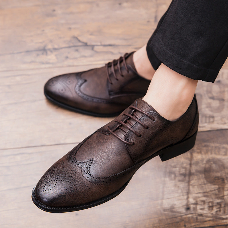 Business dress shoes with pointed toes