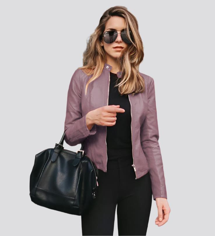 Leather PU suit jacket