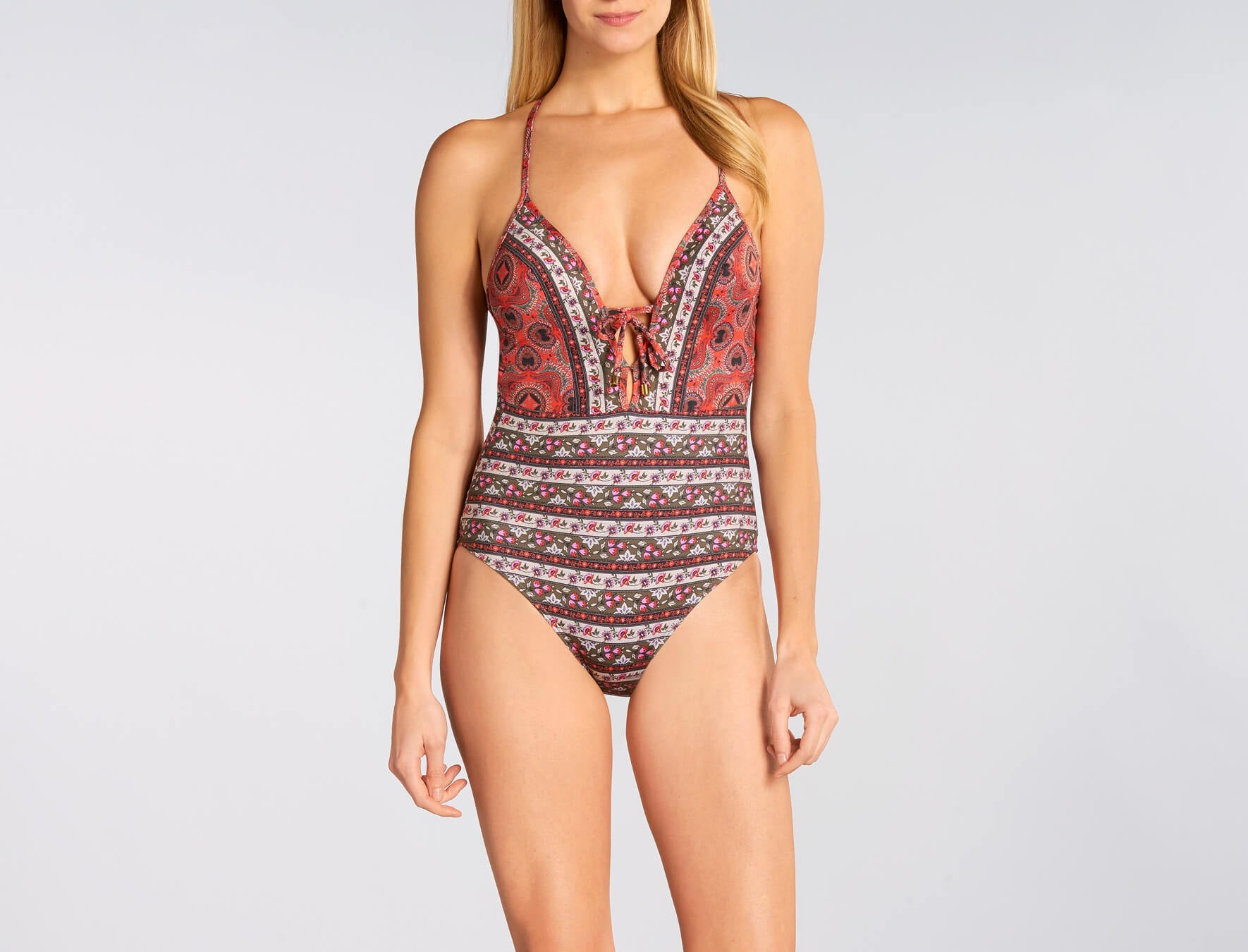 Printed women's one-piece swimsuit