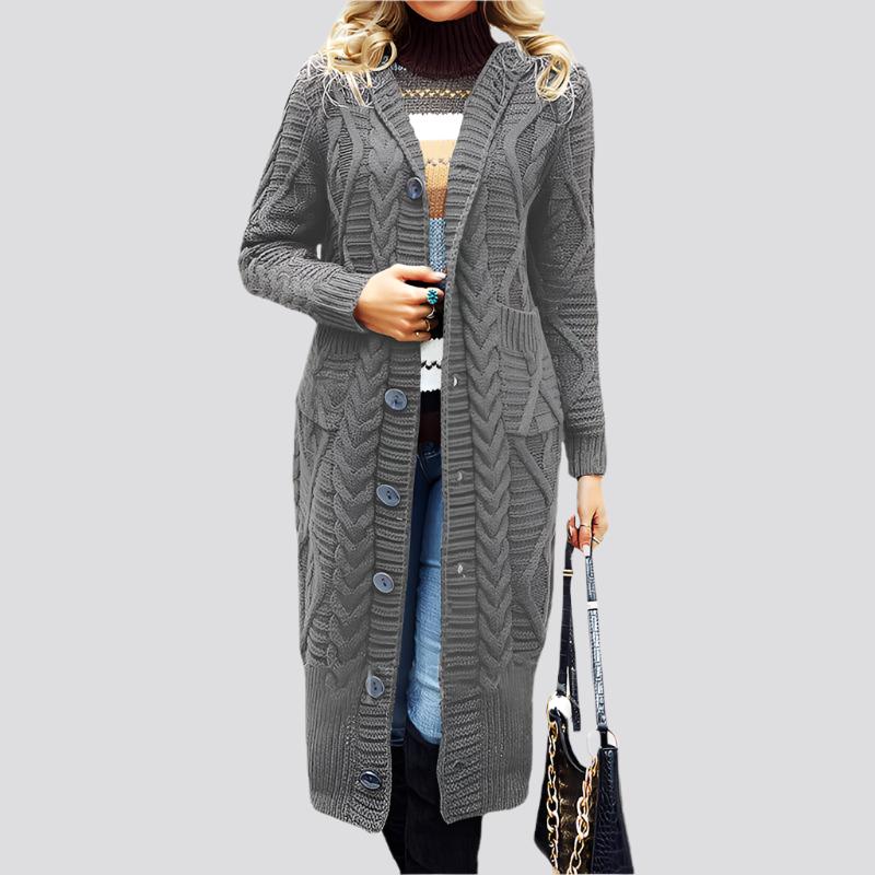 Wool Solid Color Cardigan Loose And Long Oversized Coat