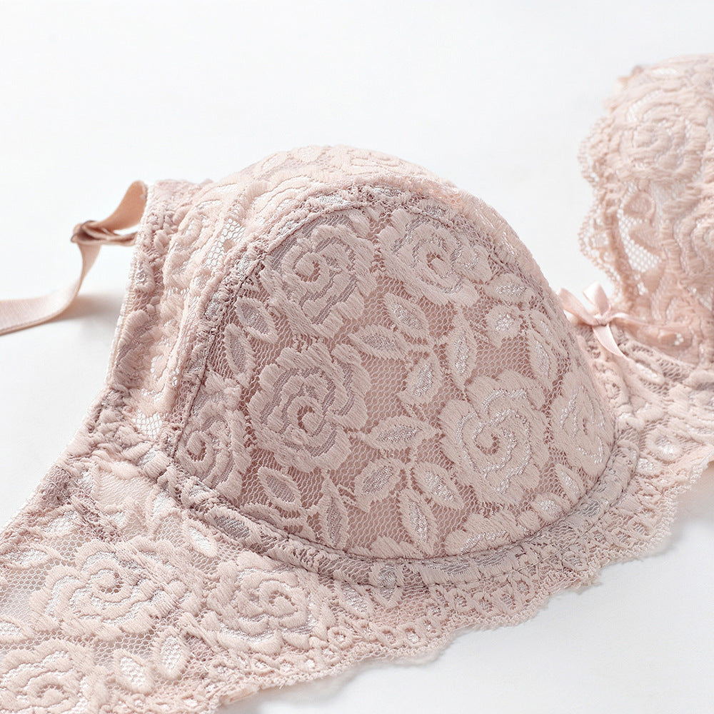 Lace bras gathered together for a breathable bra