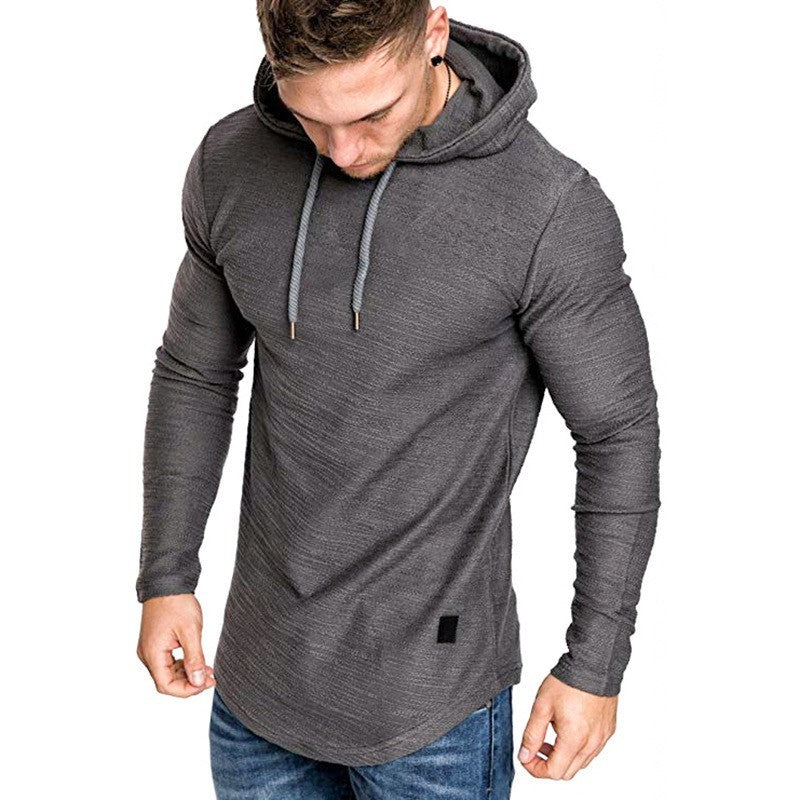 High Street Hipster Hooded T-shirt Men's Summer Loose Casual Shoulder Long Sleeve European Size Men's T-shirt Jacket