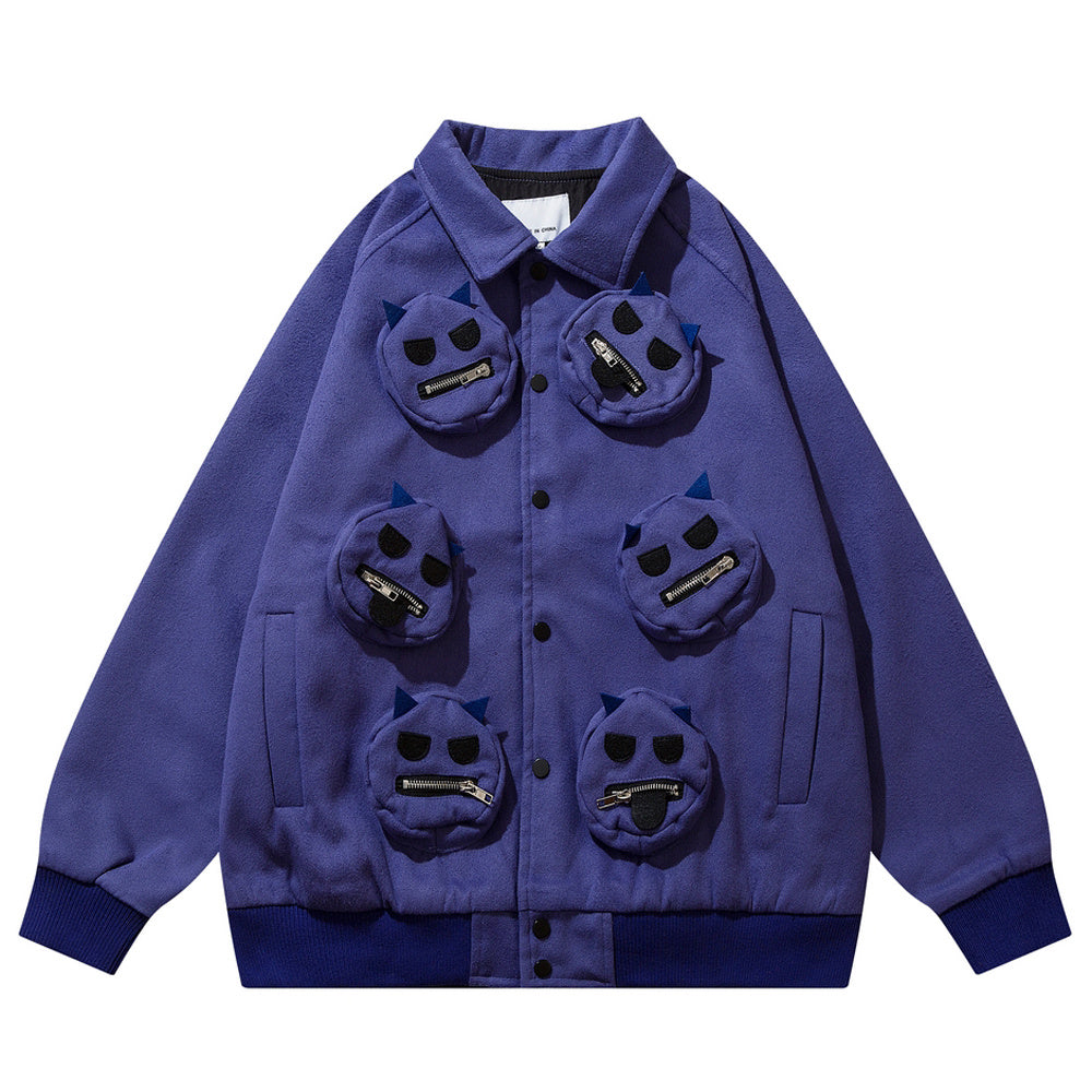 Multi Pocket Devil Polo Bomber Jacket