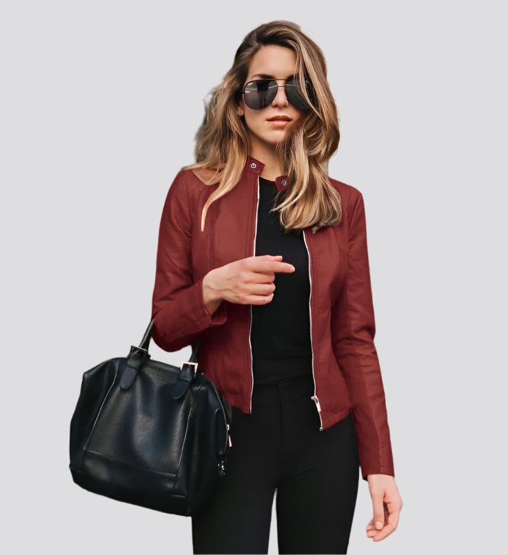 Leather PU suit jacket