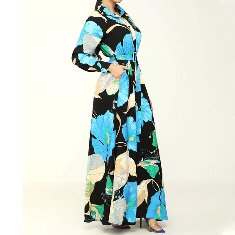 Women's Fashionable Printed Midi Dress