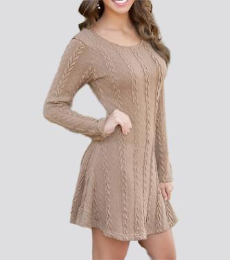 Women Causal  Short Sweater Dress Female Autumn Winter White Long Sleeve Loose knitted Sweaters Dresses