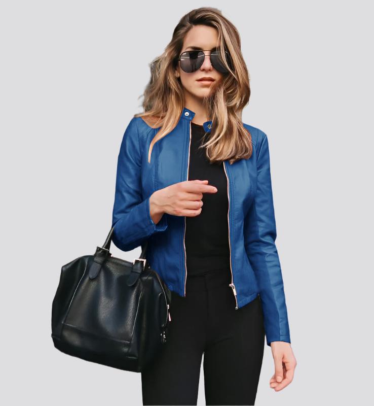 Leather PU suit jacket