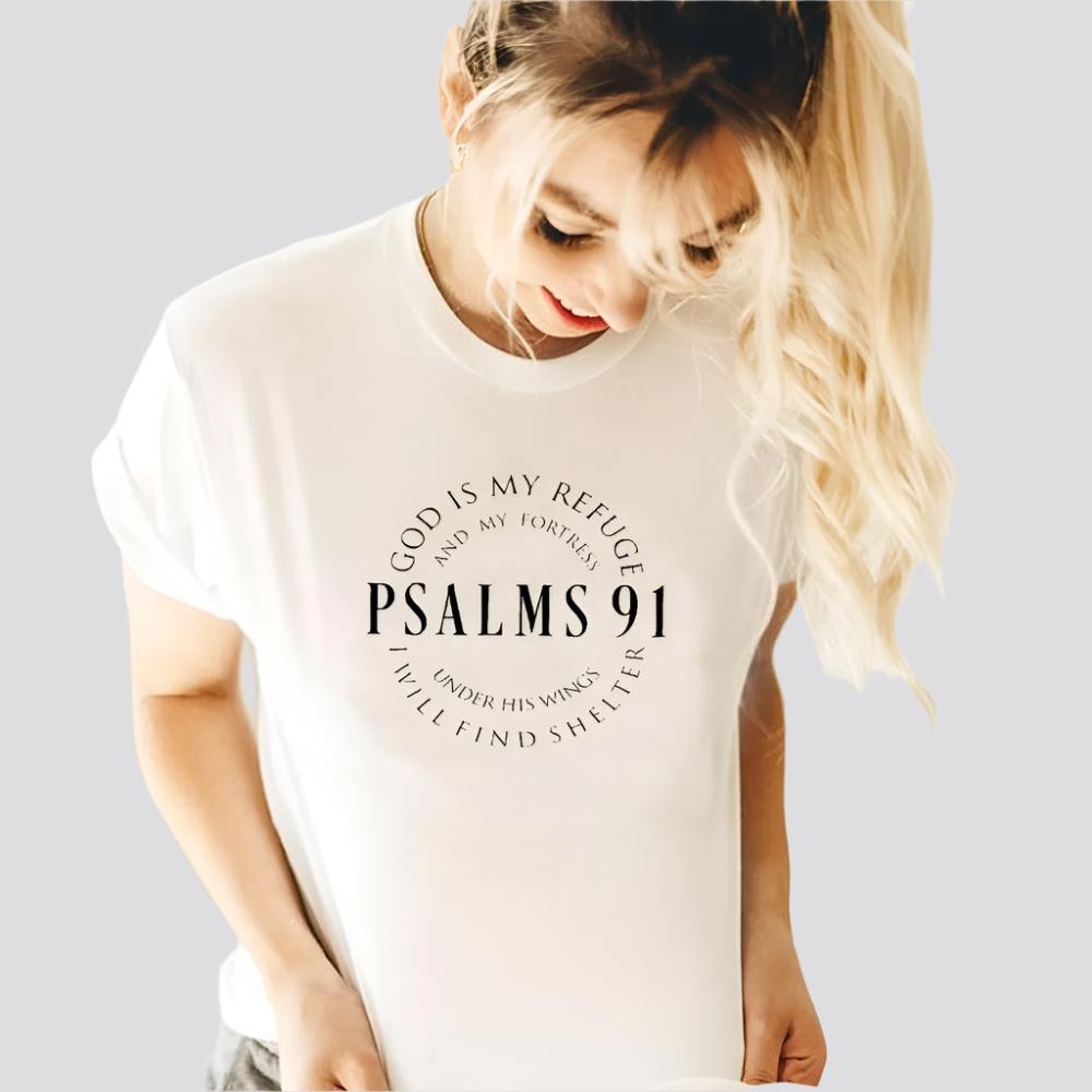 God Is My Refuge Psalms 91 Christian T Shirts