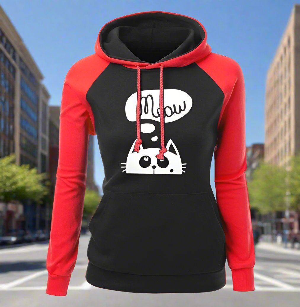 Cat Meow Hoodie with a Collar