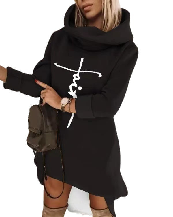 Long Sleeve Hood Pocket Long Sleeve Long Loose-fitting Casual Pullover Women