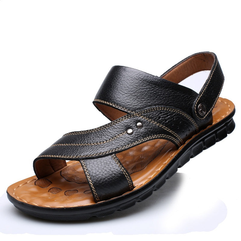 Men Sandals Summer Beach Shoes Adjustable Back Strap Design Slippers Slides