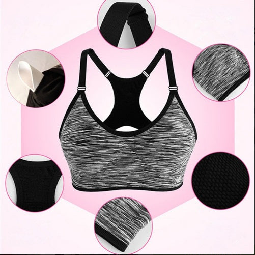 Sports Bra, Stretch Push Up Padded Fitness Vest ,Breathable Seamless Underwear Yoga Running Tops