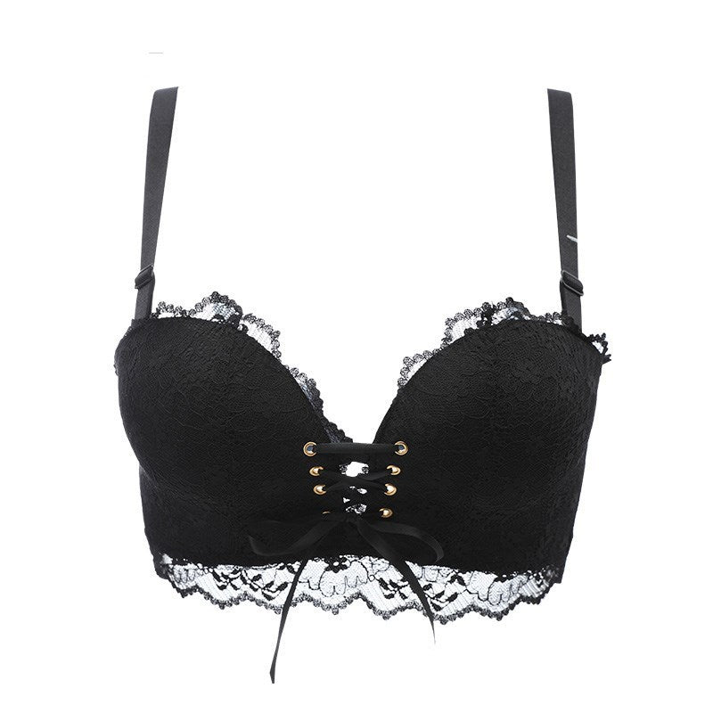 Lace underwear women no steel ring half cup bra