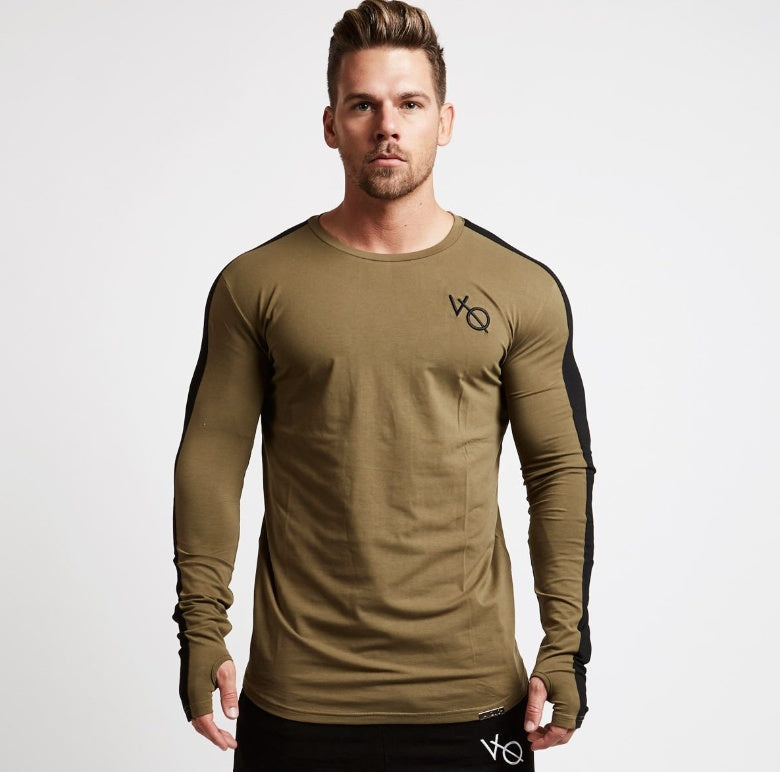 Brand Men fashion t shirt  Slim shirts male Tops Leisure Bodybuilding Long Sleeve