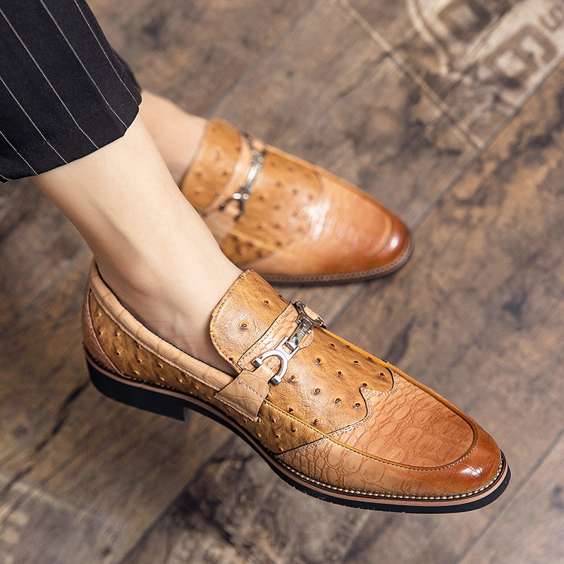 Men's Leather Shoes Without Shoelaces Loafers