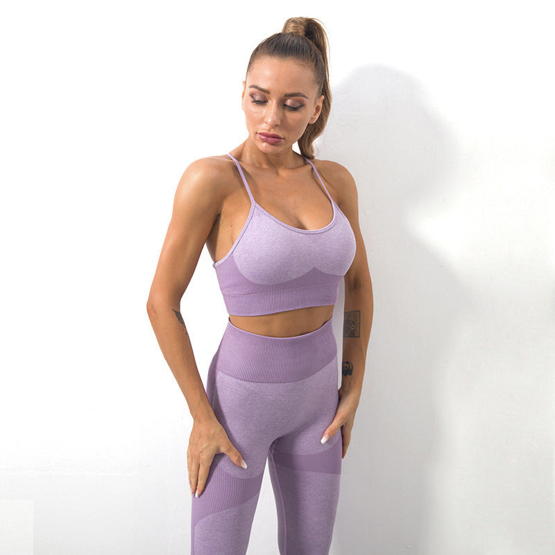 Sports Sling Bra High Elastic Tight Fitness Pants Suit Women