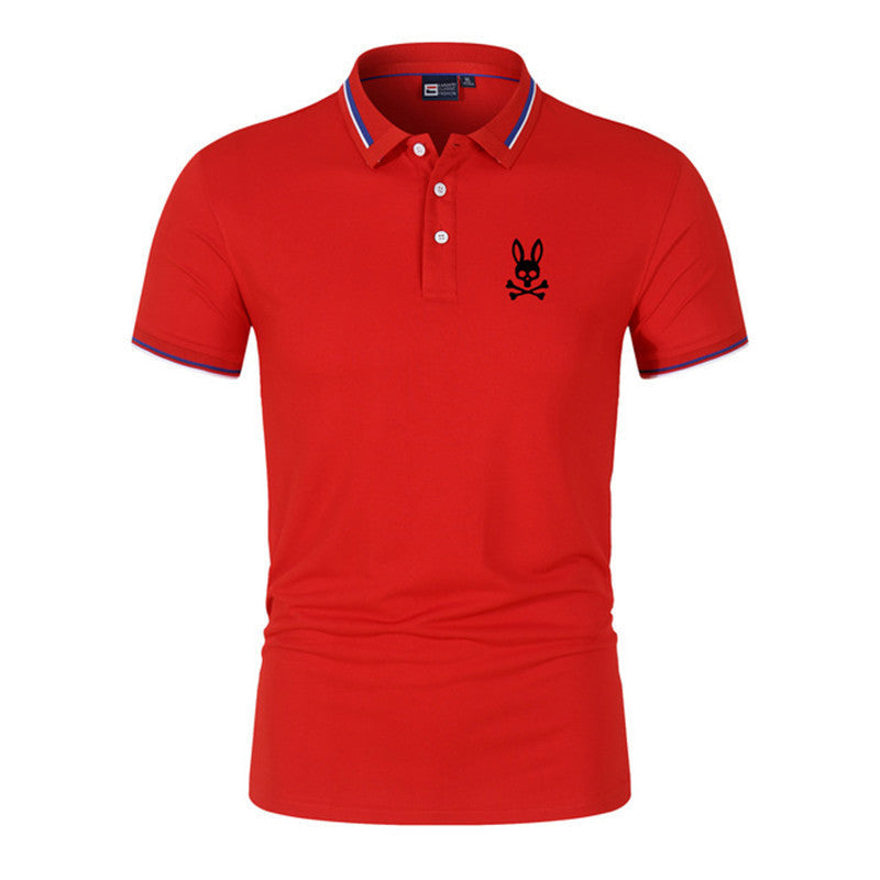 Men's Printed Short-sleeved Polo Shirt