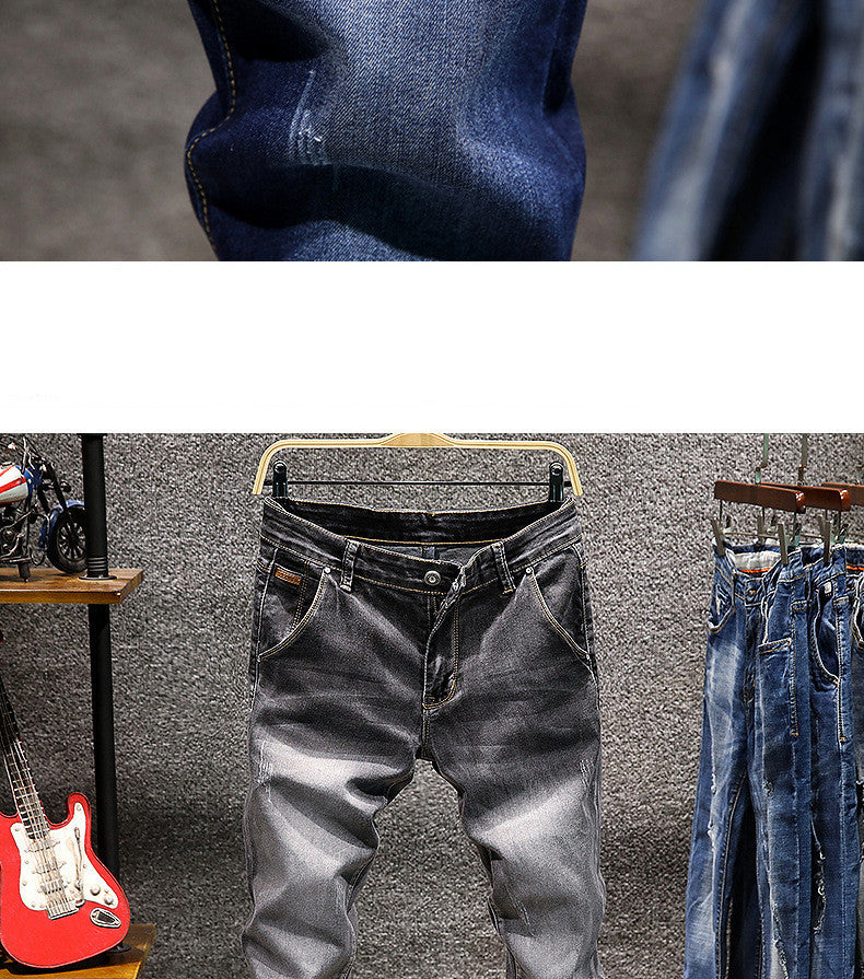 Slim Fit Stretch Small Straight Colored Jeans Men