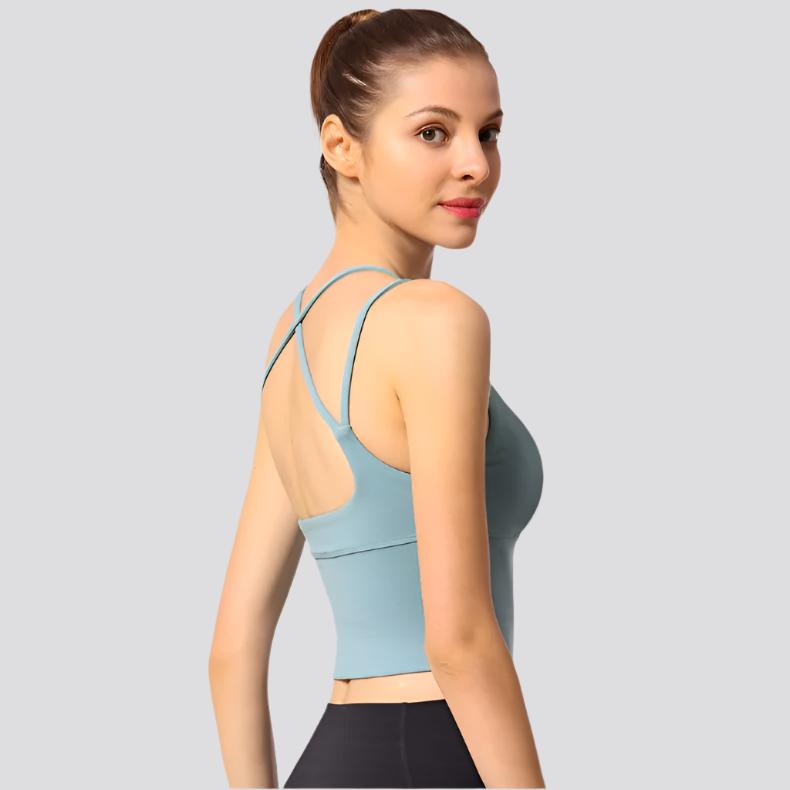 Sexy Top Short Sport Tank Women Cross Shoulder Strap Gym Sports Running Tracksuit Vest