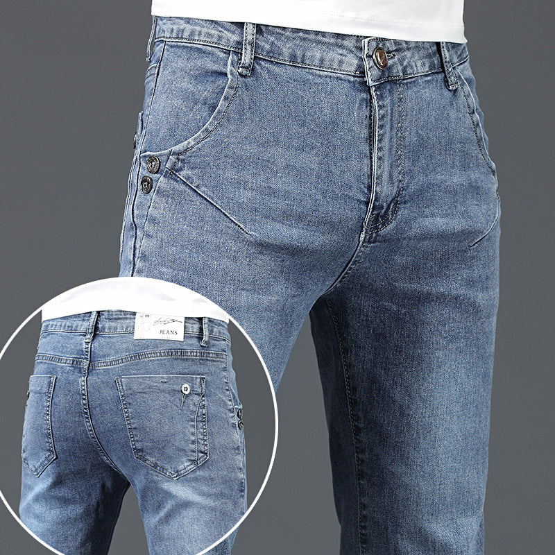 Jeans Men's Korean-style Slim Fit Stretch Skinny Trousers