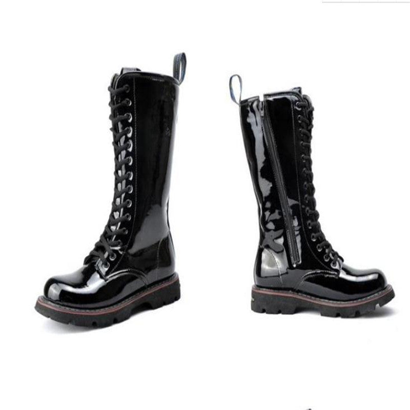 Long Patent Leather High-top Martin Boots Fashion Men