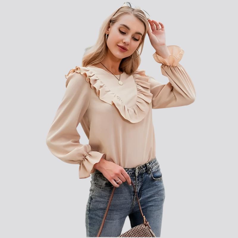 Blouse Tops women Long Sleeve Pink Shirts Ladies Shirt