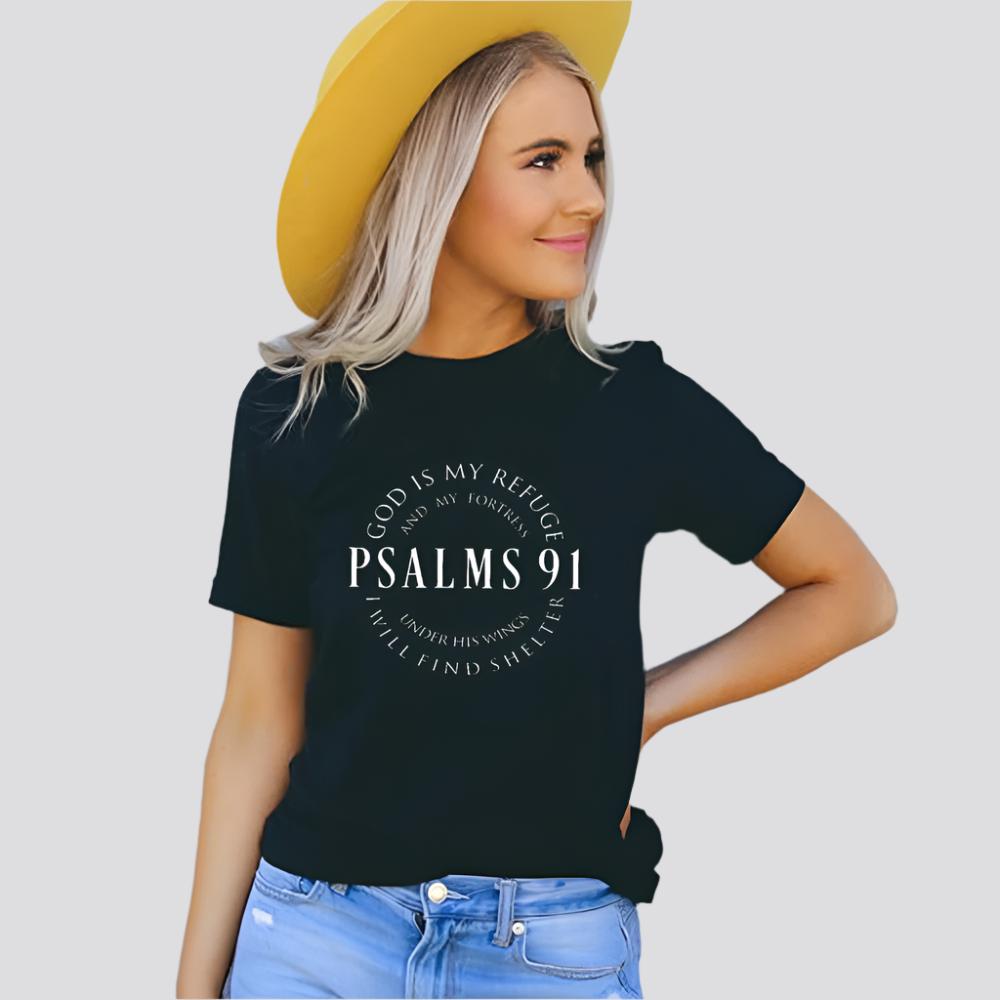 God Is My Refuge Psalms 91 Christian T Shirts