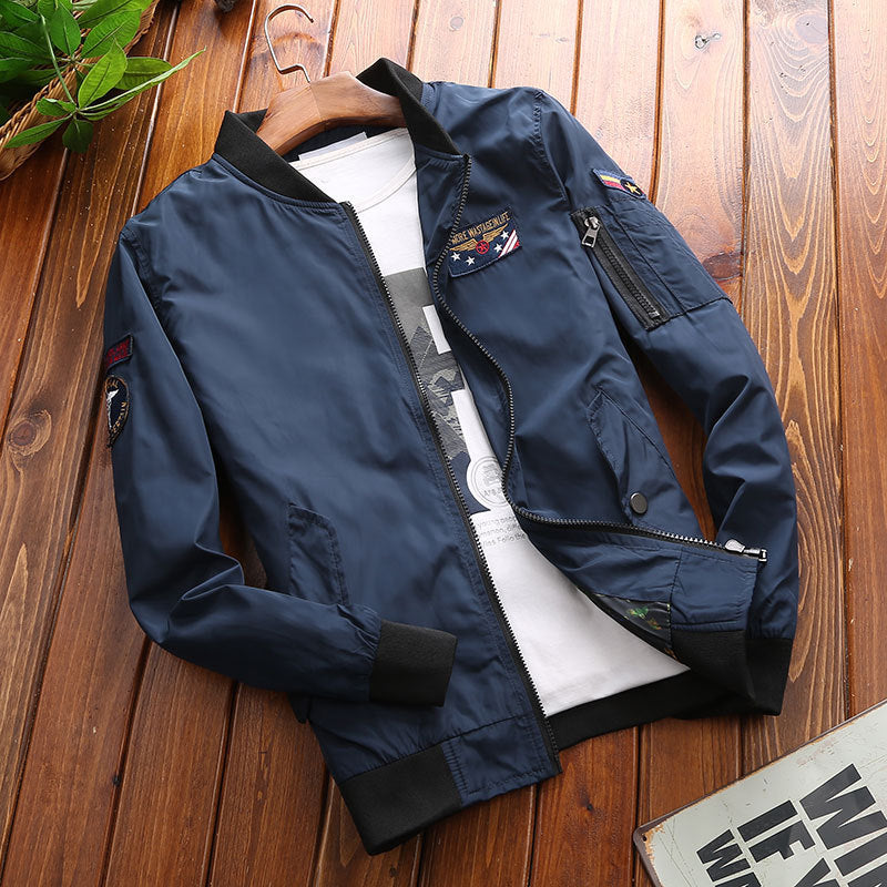 Men's loose baseball uniform bomber jacket