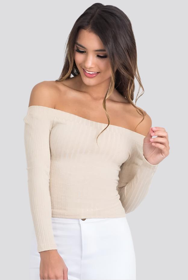 Women Off Shoulder Crop Top