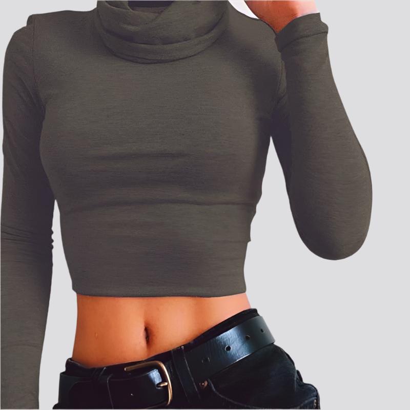 Turtle Neck Crop Top