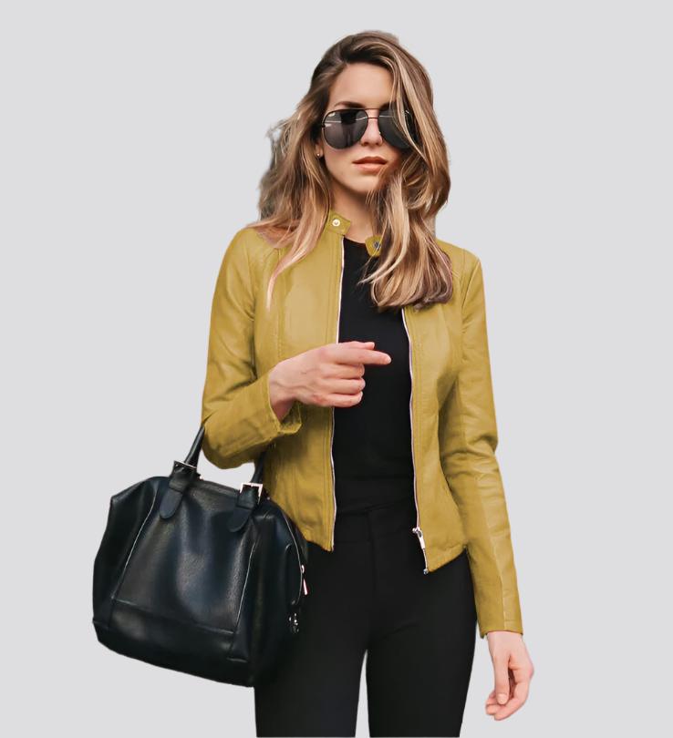 Leather PU suit jacket