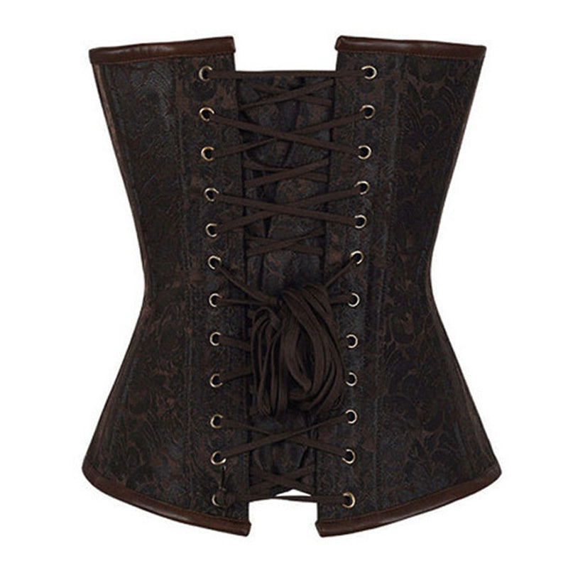 Fashion Retro Steampunk Chain Front And Back Closed Shapewear Vest