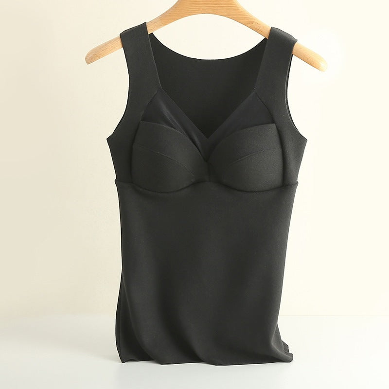 New De Rong Thermal Integrated Tank Top Wearless Bra