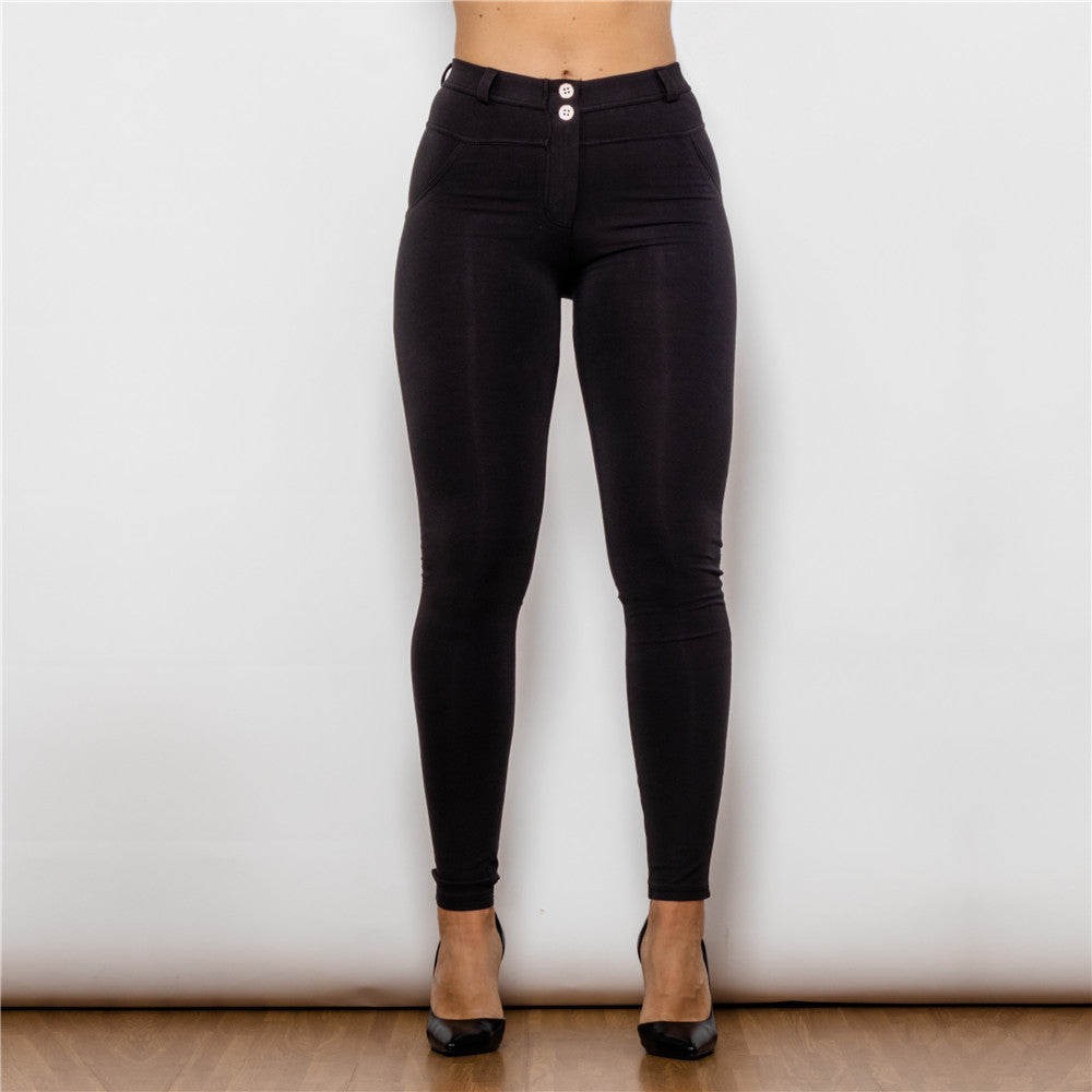 Shascullfites Melody black cotton leggings super skinny women pants push up effect bum lifting leggings