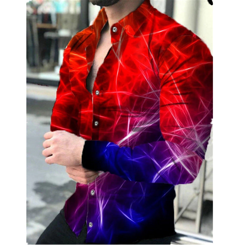 Printed Casual Long Sleeve Shirt For Men