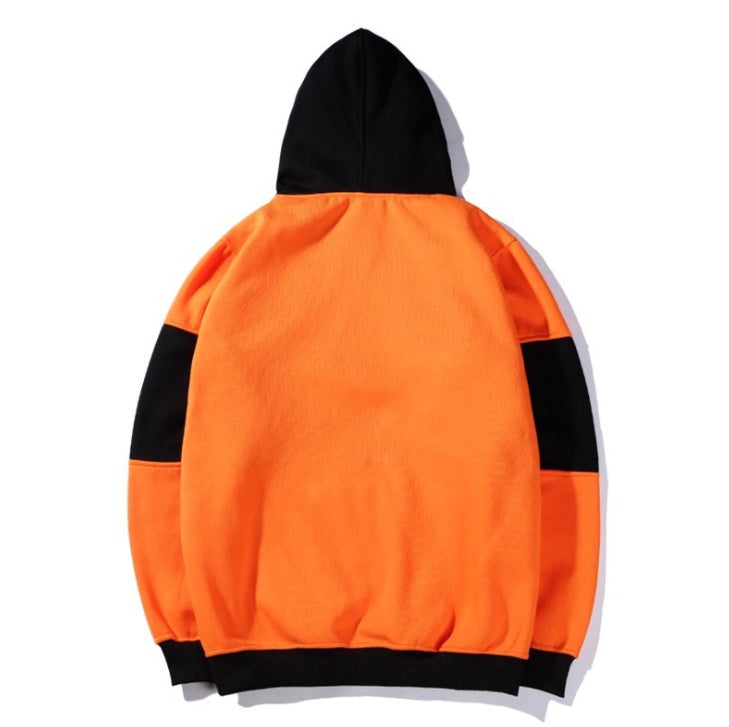 Chinese style spring tide brand men and women with contrast color sweater young and a couple of hooded fleece tops